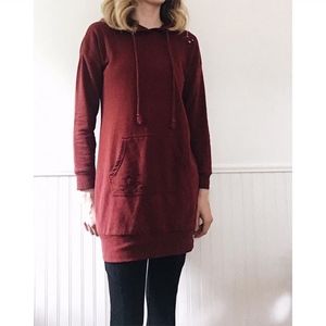 Long Burgundy Urban Sweatshirt Size Medium
